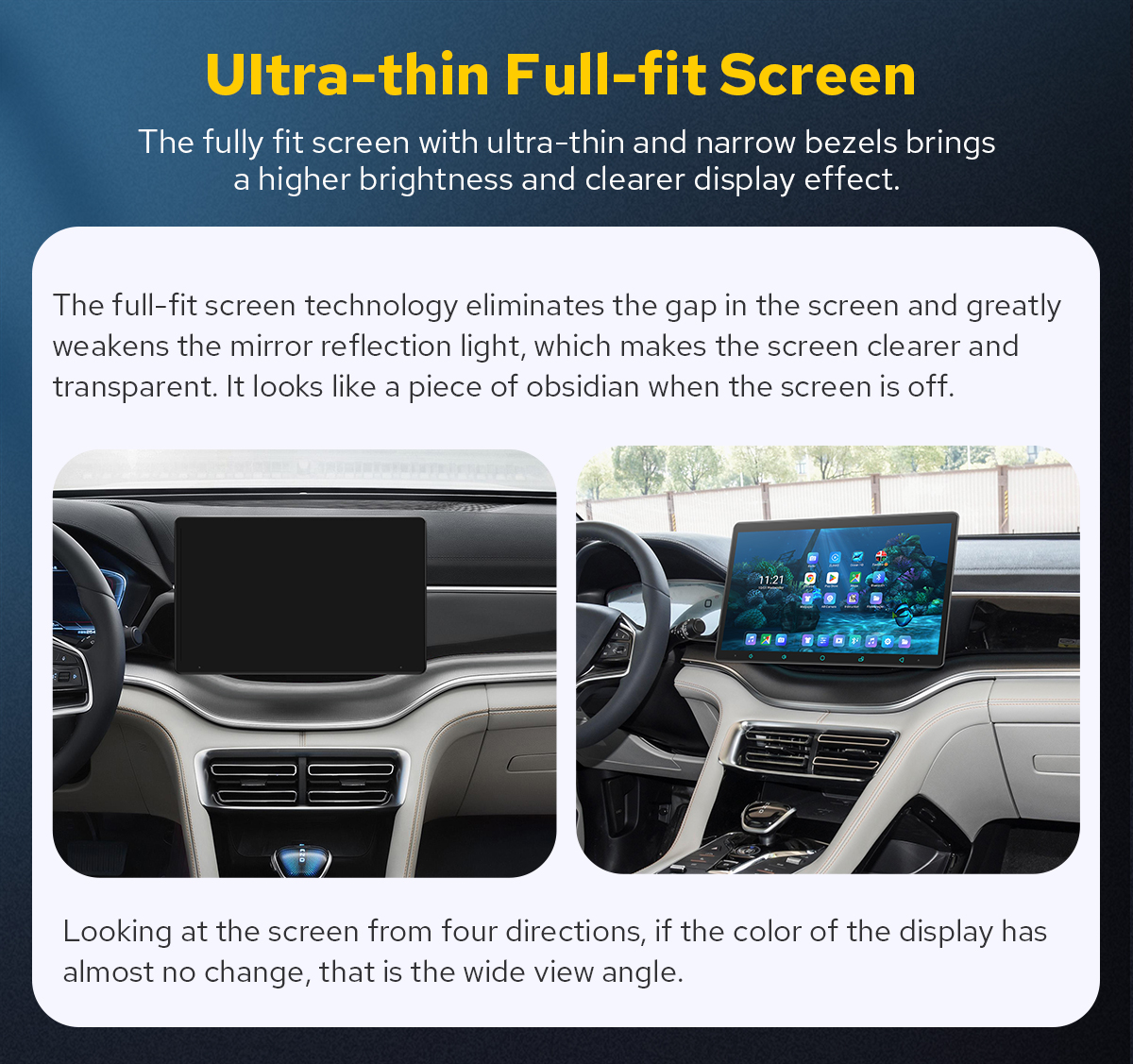 13.3inch New UI Single Din Head Unit Wireless CarPlay & Android Auto & Mirroring